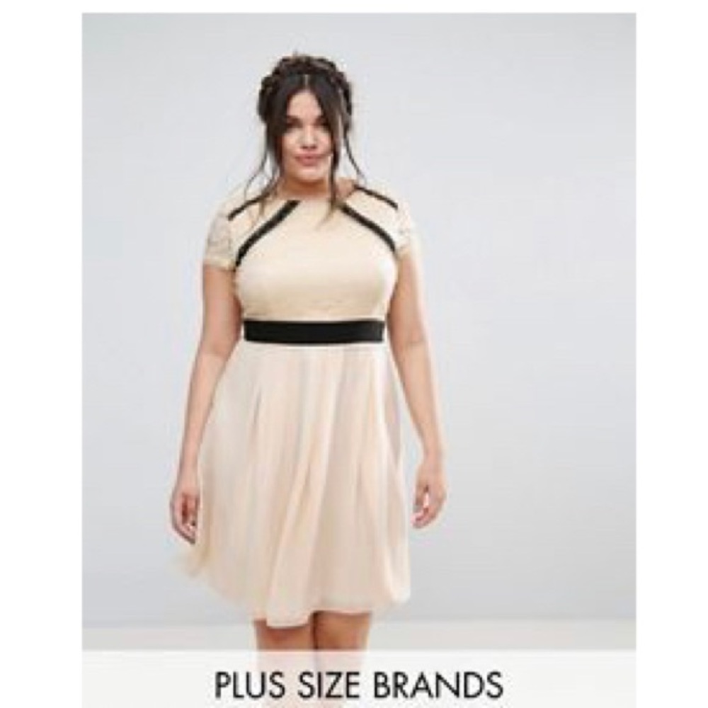 ASOS cream colored chic dress